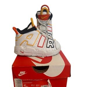 Nike Kids Air More Uptempo Sneakers - White, Red, Black, Orange